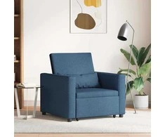 Fotelis Ištraukiamas sofa-lova vienvietis Mėlyna 90 x 165 x 87 cm