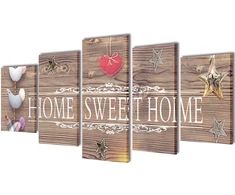 Nuotraukų rėmelis Fotopaveikslas su Užrašu "Home Sweet Home" ant Drobės 100 x 50 cm
