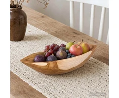 Fruit Bowl JEPARA Teak Brown 46 x 16 x 11 cm