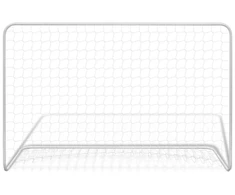 Futbolo vartai su tinklu, 2vnt., balta, plienas, 182x61x122cm