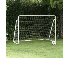 Futbolo vartai su tinklu, balti, 180x90x120cm, plienas