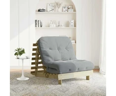 Futono sofa-lova su čiužiniu, 90x206x11cm, impregnuota pušis