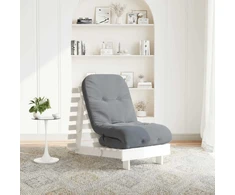 Futono sofa-lova su čiužiniu, balta, 60x206x11cm, pušis