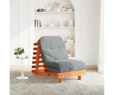 Futono sofa-lova su čiužiniu, vaško ruda, 70x206x11cm, pušis