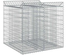 Gabioninė pakelta lova 2 pcs Sidabrinė