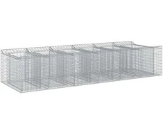 Gabioninė pakelta lova 2 pcs Sidabrinė