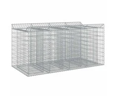 Gabioninė pakelta lova 2 pcs Sidabrinė