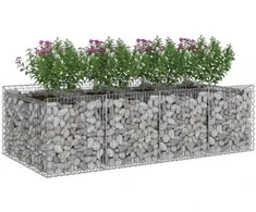 Gabioninė pakelta lova 2 pcs Sidabrinė