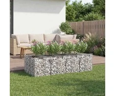 Gabioninė pakelta lova 2 pcs Sidabrinė