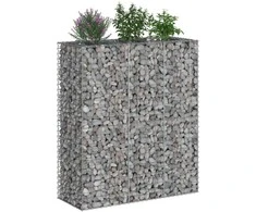 Gabioninė pakelta lova 2 pcs Sidabro 130 x 50 x 150 cm