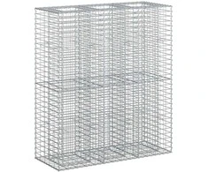 Gabioninė pakelta lova 2 pcs Sidabro 130 x 50 x 150 cm