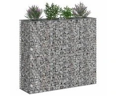 Gabioninė pakelta lova 2 pcs Sidabro 170 x 50 x 150 cm