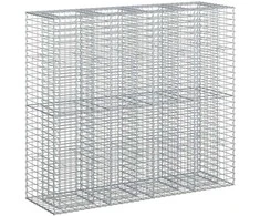 Gabioninė pakelta lova 2 pcs Sidabro 170 x 50 x 150 cm