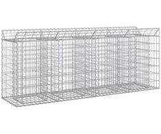 Gabioninė pakelta lova 2 pcs Sidabrinė
