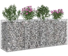 Gabioninė pakelta lova 2 pcs Sidabrinė