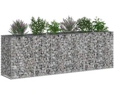 Gabioninė pakelta lova 2 pcs Sidabro 250 x 50 x 80 cm