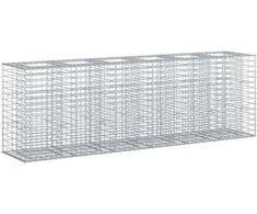 Gabioninė pakelta lova 2 pcs Sidabro 250 x 50 x 80 cm