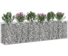 Gabioninė pakelta lova 2 pcs Sidabrinė