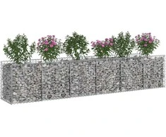 Gabioninė pakelta lova 2 pcs Sidabrinė