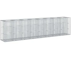 Gabioninė pakelta lova 2 pcs Sidabro 330 x 50 x 80 cm