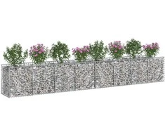 Gabioninė pakelta lova 2 pcs Sidabrinė