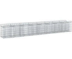 Gabioninė pakelta lova 2 pcs Sidabrinė