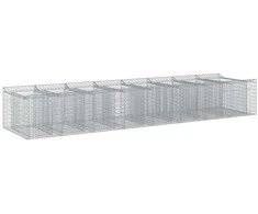 Gabioninė pakelta lova 3 pcs Sidabrinė