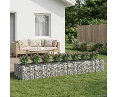 Gabioninė pakelta lova 3 pcs Sidabrinė