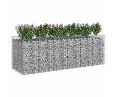 Gabioninė pakelta lova 3 pcs Sidabrinė