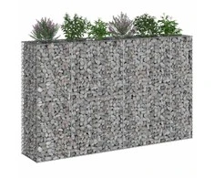 Gabioninė pakelta lova 3 pcs Sidabro 250 x 50 x 150 cm