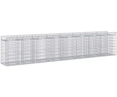 Gabioninė pakelta lova 3 pcs Sidabrinė
