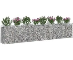 Gabioninė pakelta lova 3 pcs Sidabrinė