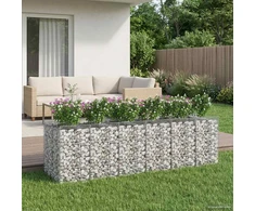 Gabioninė pakelta lova 3 vnt. 300 x 100 x 100 cm Sidabrinė