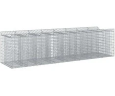 Gabioninė pakelta lova 4 pcs Sidabrinė