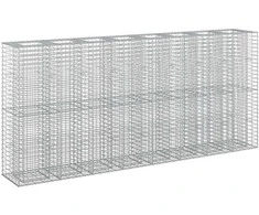 Gabioninė pakelta lova 4 pcs Sidabro 330 x 50 x 150 cm