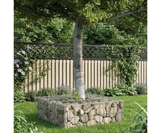 Gabioninė pakelta lova 60 x 60 x 20 cm Cinkuota plienas Sidabro