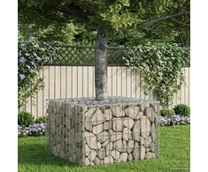Gabioninė pakelta lova 60 x 60 x 40 cm Cinkuota plienas Sidabro