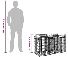 Gabioninė pakelta lova 100 x 50 x 60 cm Galvanizuotas plienas