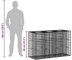 Gabioninė pakelta lova 130 x 50 x 80 cm Galvanizuotas plienas
