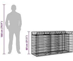Gabioninė pakelta lova 150 x 50 x 80 cm Galvanizuotas plienas