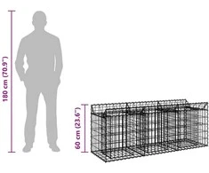 Gabioninė pakelta lova 150 x 50 x 60 cm Galvanizuotas plienas