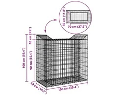 Gabioninė pakelta lova 50 x 100 x 100 cm Galvanizuotas plienas