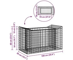 Gabioninė pakelta lova 50 x 100 x 60 cm Galvanizuotas plienas