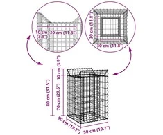 Gabioninė pakelta lova 50 x 50 x 80 cm Galvanizuotas plienas