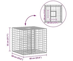 Gabioninė pakelta lova 60 x 60 x 55 cm Galvanizuotas plienas