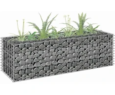 Gabiono vazonas, 90x30x30cm, galvanizuotas plienas, aukštas