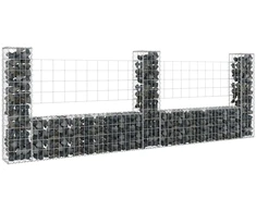 Gabionų krepšiai su 3 kolonomis, 260x20x100cm, geležis