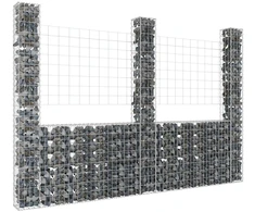 Gabionų krepšiai su 3 kolonomis, 260x20x200cm, geležis