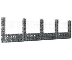 Gabionų krepšiai su 5 kolonomis, 500x20x150cm, geležis