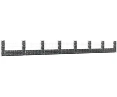Gabionų krepšiai su 8 kolonomis, 860x20x100cm, geležis